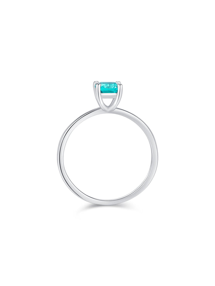 Classic Solitaire Cushion Cut Paraiba Tourmaline Sterling Silver Engagement Ring Shineofdiamond