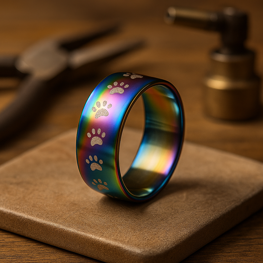 Zinnia™ | Rainbow Paw Print Ring