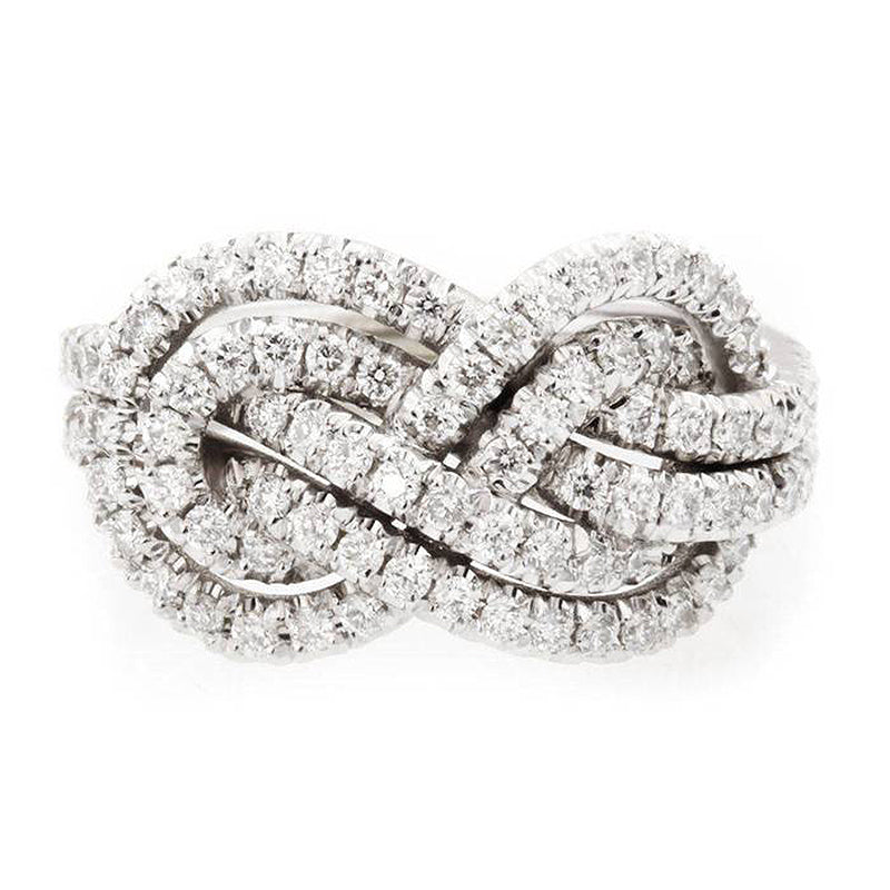 Criss Cross Knot Ring Band in Sterling Silver Shineofdiamond