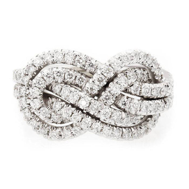 Criss Cross Knot Ring Band in Sterling Silver Shineofdiamond