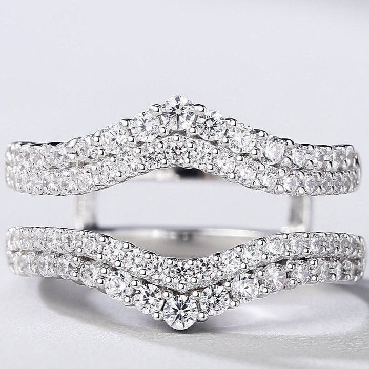 Double Row Elegant Ring Enhancer in Sterling Silver Shineofdiamond
