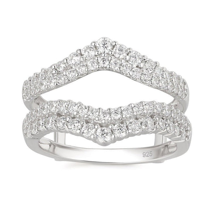 Double Row Elegant Ring Enhancer in Sterling Silver Shineofdiamond