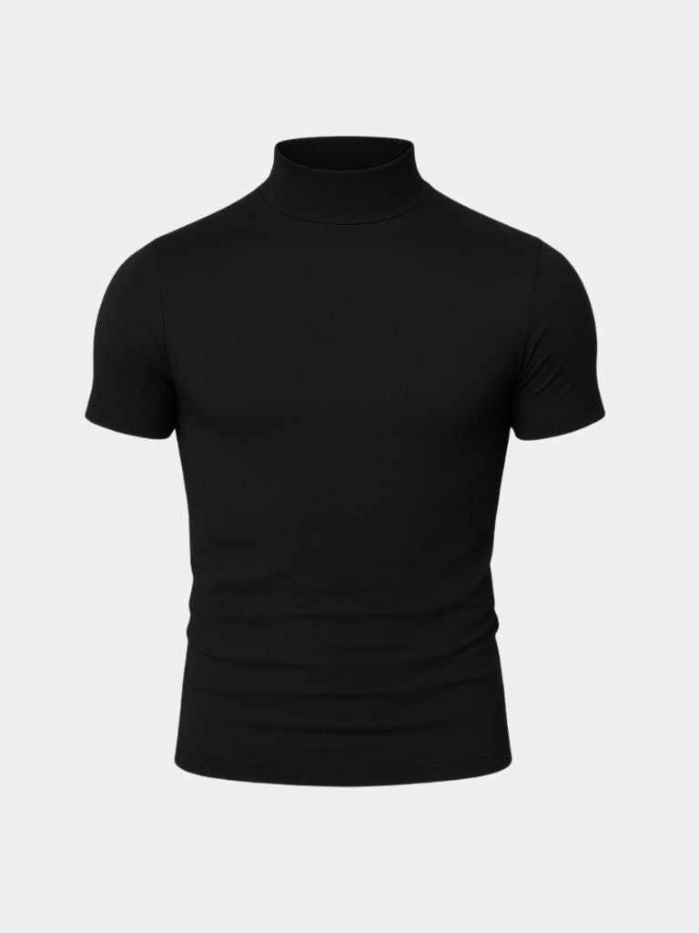Solid Casual Turtle Neck T-Shirt - Casa  Laro CASA LARO