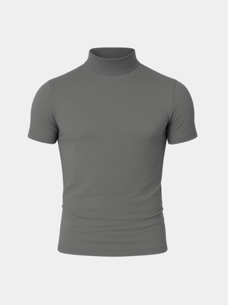 Solid Casual Turtle Neck T-Shirt - Casa  Laro CASA LARO