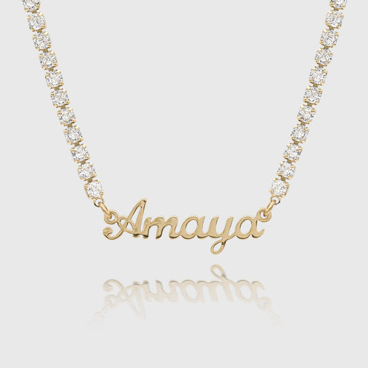 Custom Name Tennis Chain Necklace – Sterling Silver Name Pendant hot