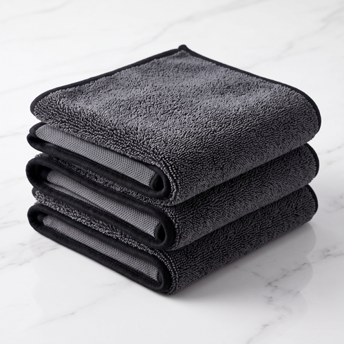 Four Velcura microfiber cleaning cloths in one stack
