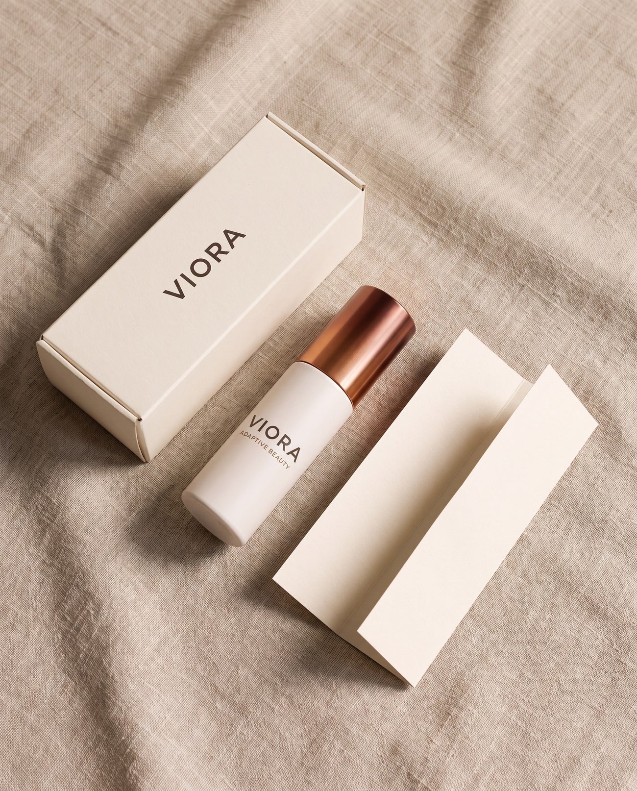 Viora foundation bottle with box and card, everything that arrives in the order