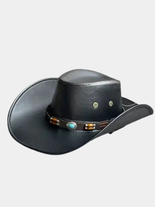 Western Cowboy Leather Hat - Casa  Laro CASA LARO