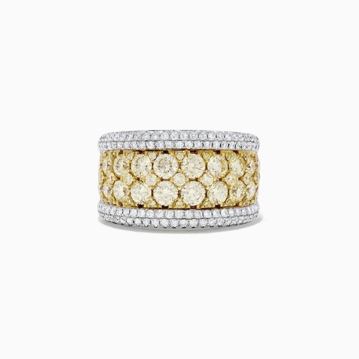 Yellow and White Color Round Cut Luxury Band in Sterling Silver Shineofdiamond