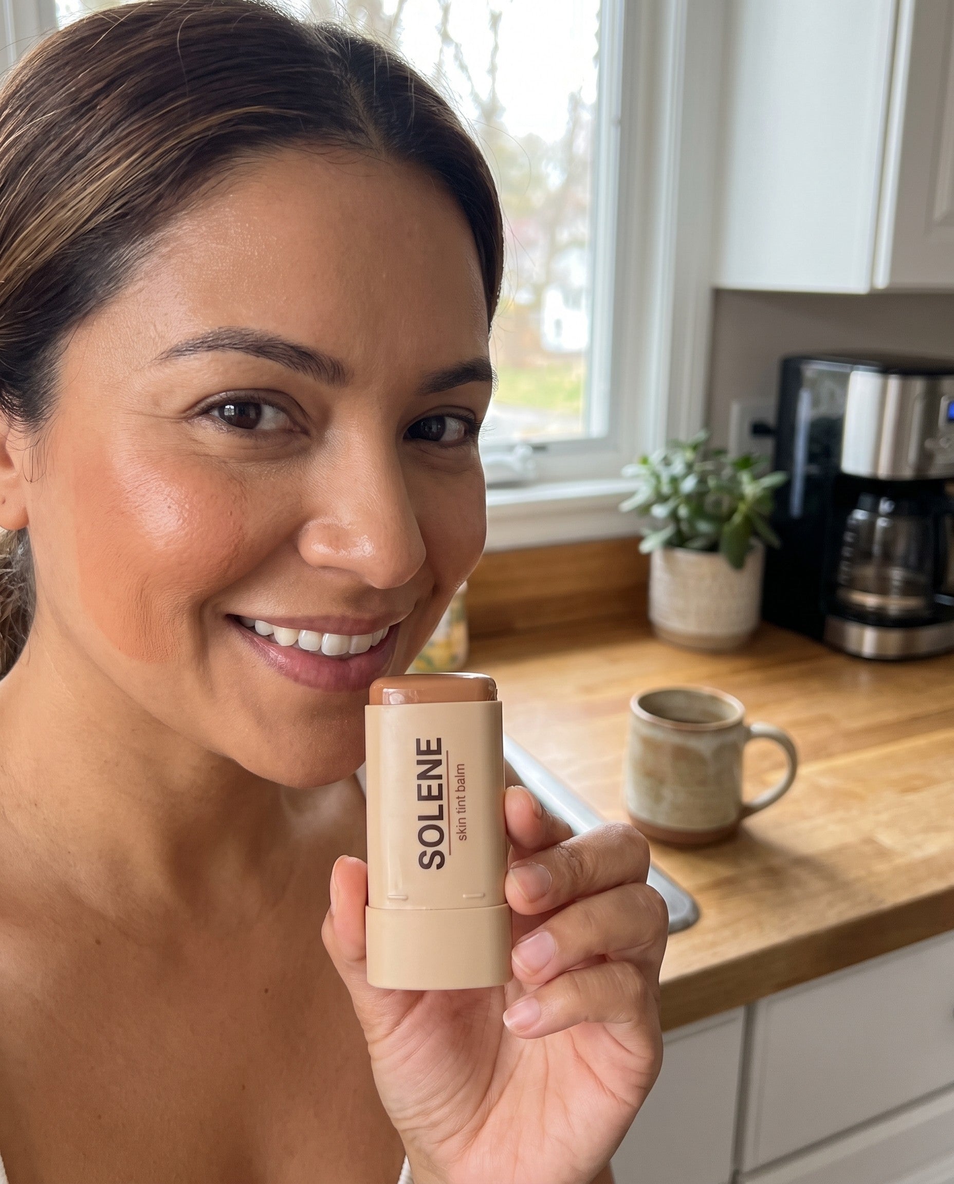 Solene customer showing a skin tint result
