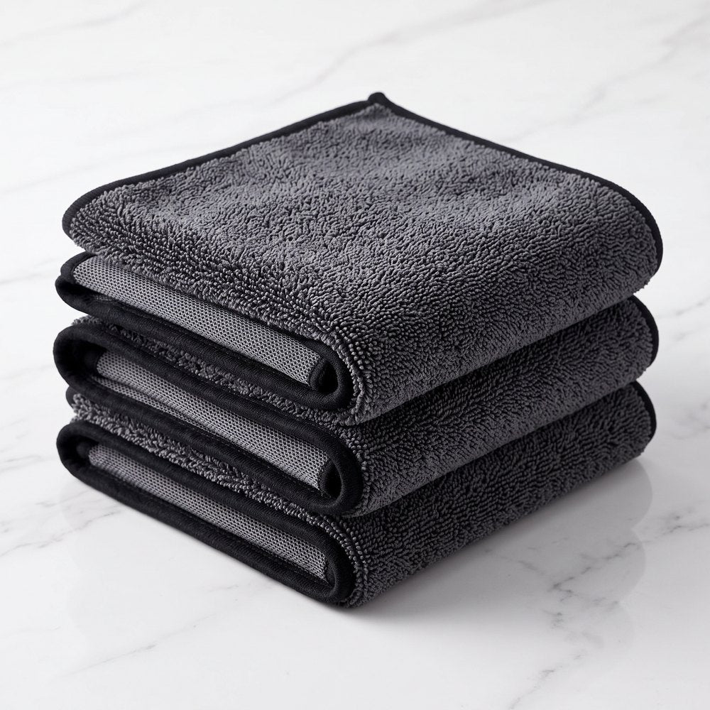 Velcura microfiber cloth set stacked and ready to use