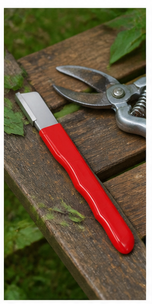 EdgeSharp beside garden shears