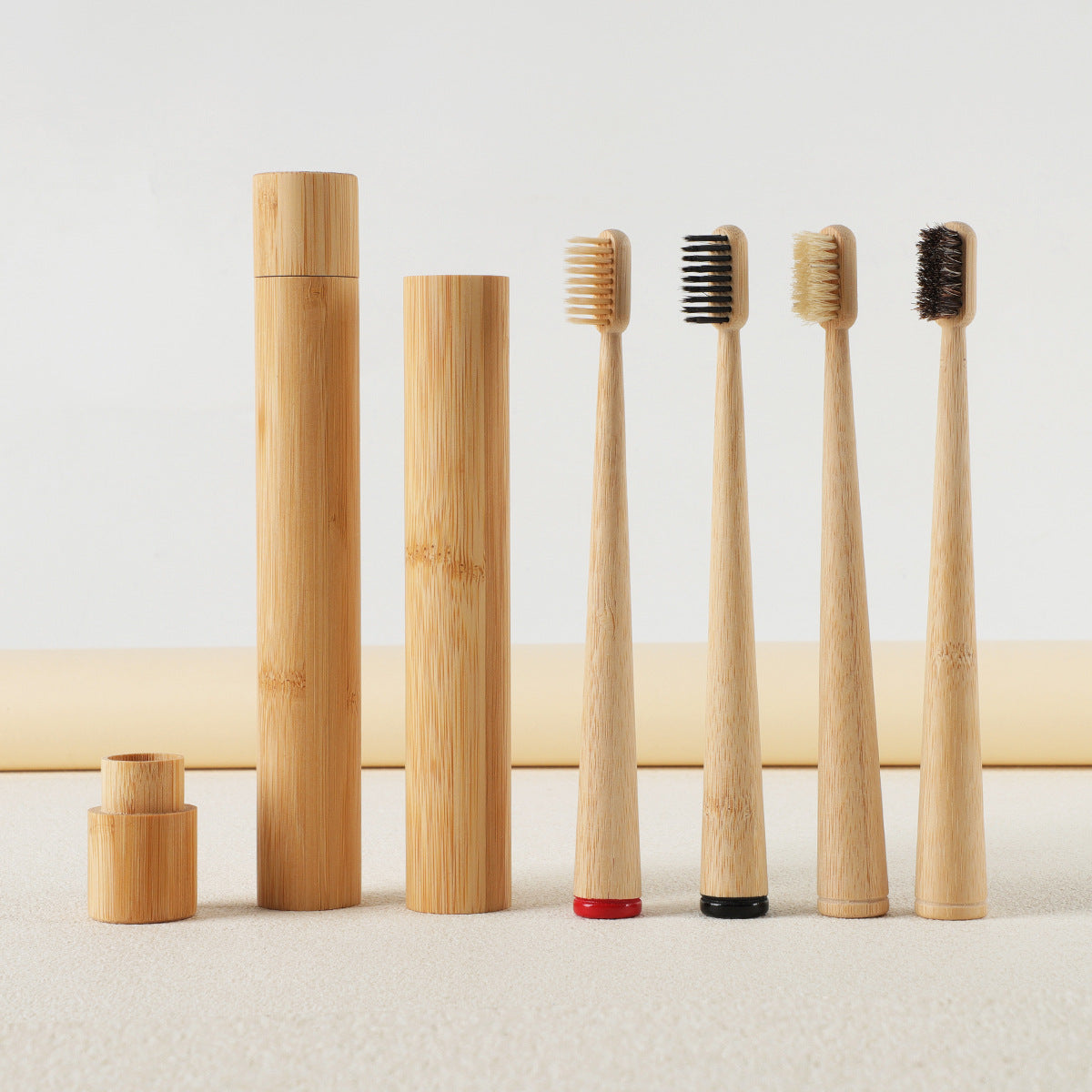Gumcrest natural bristle bamboo toothbrush set