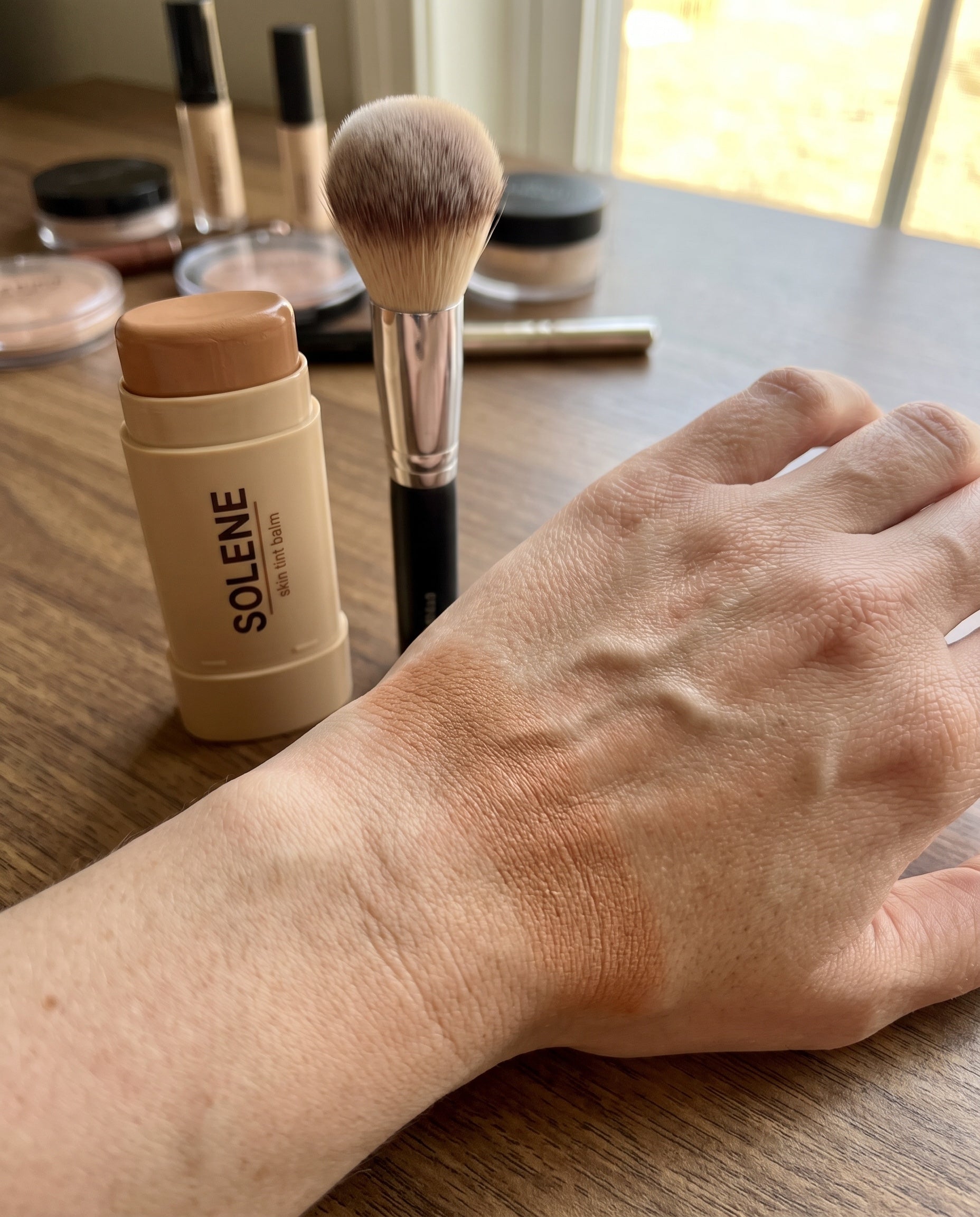 Solene balm in a morning skin tint routine