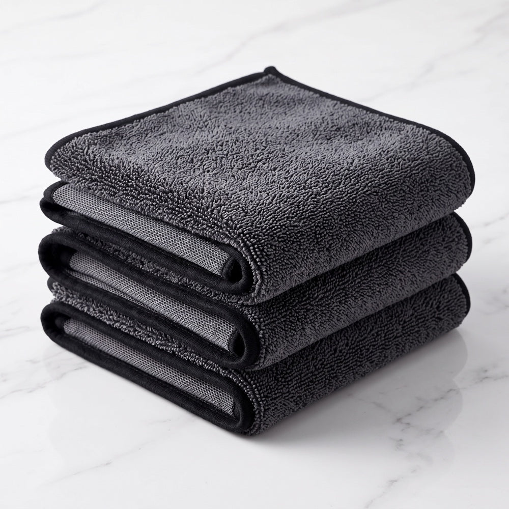 Velcura microfiber cloth set stacked and ready to use