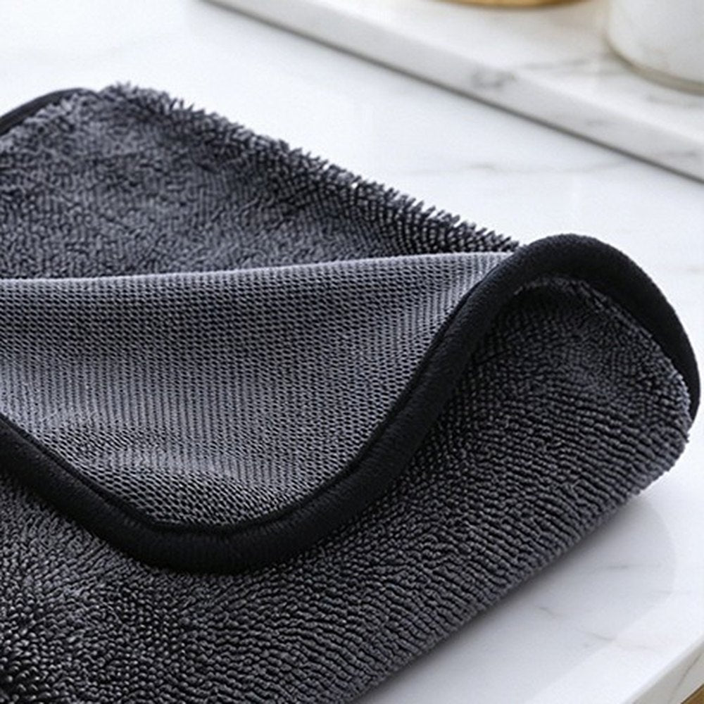 Velcura microfiber cloth folded on a bathroom counter